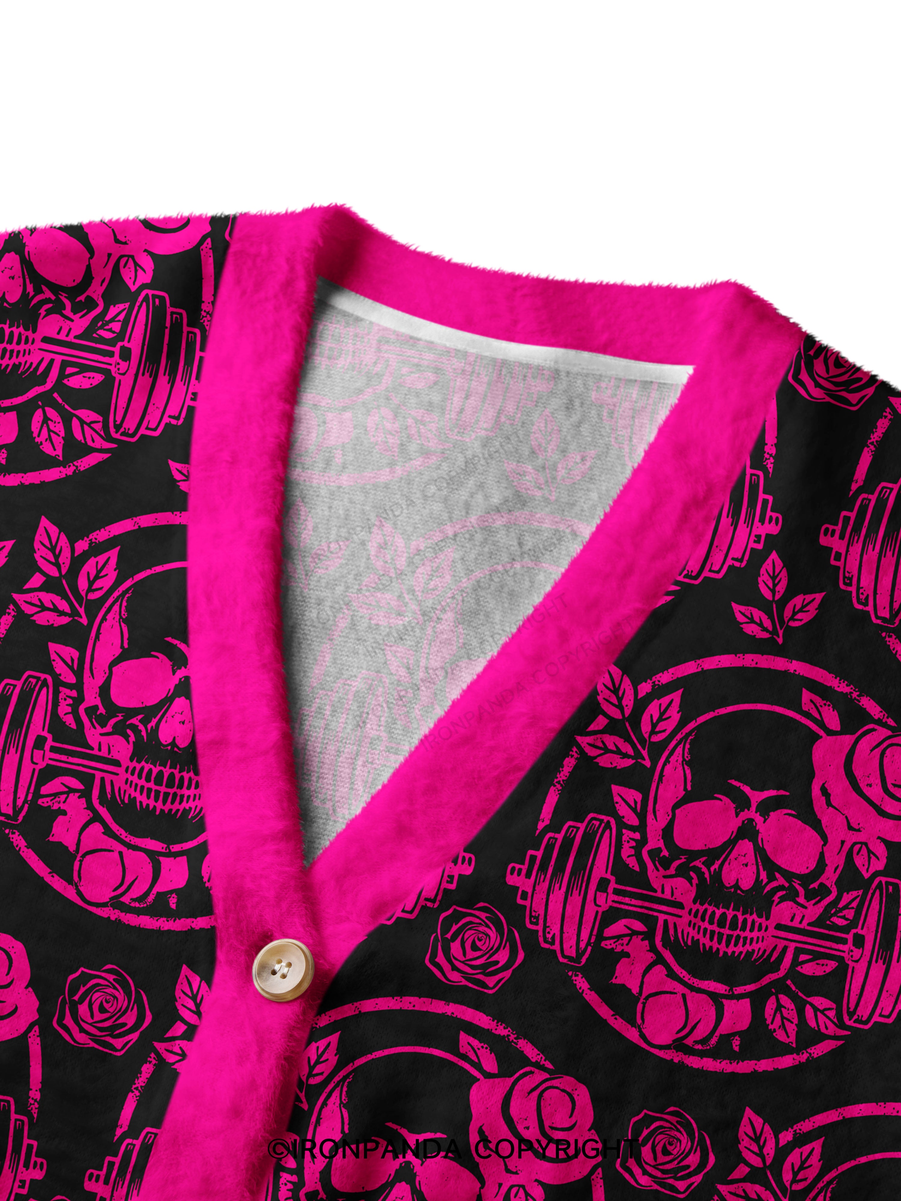 DEADLY BLOSSOM SKELETON Crop Ugly Cardigan Sweater