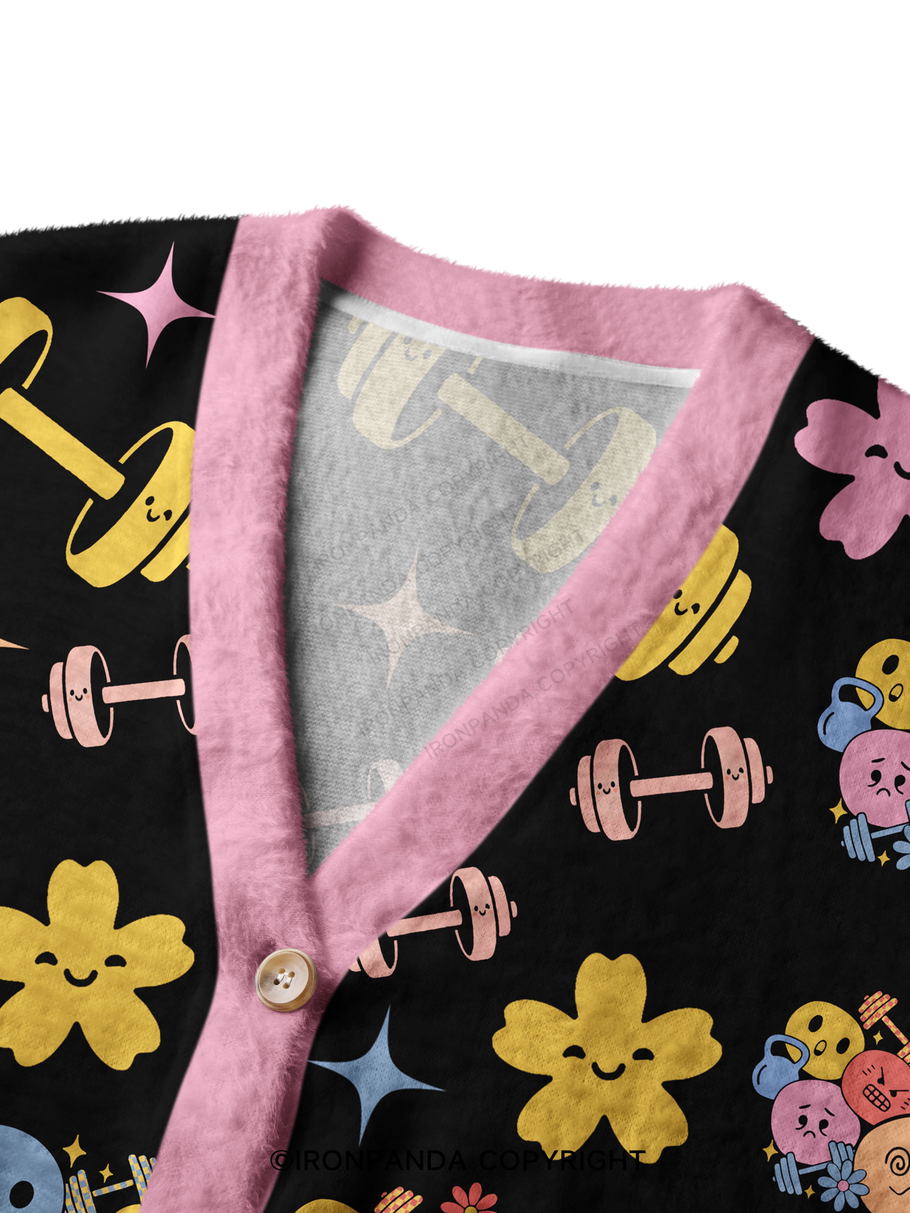 Spooky Cute Alpaca Gym Crop Ugly Cardigan Sweater