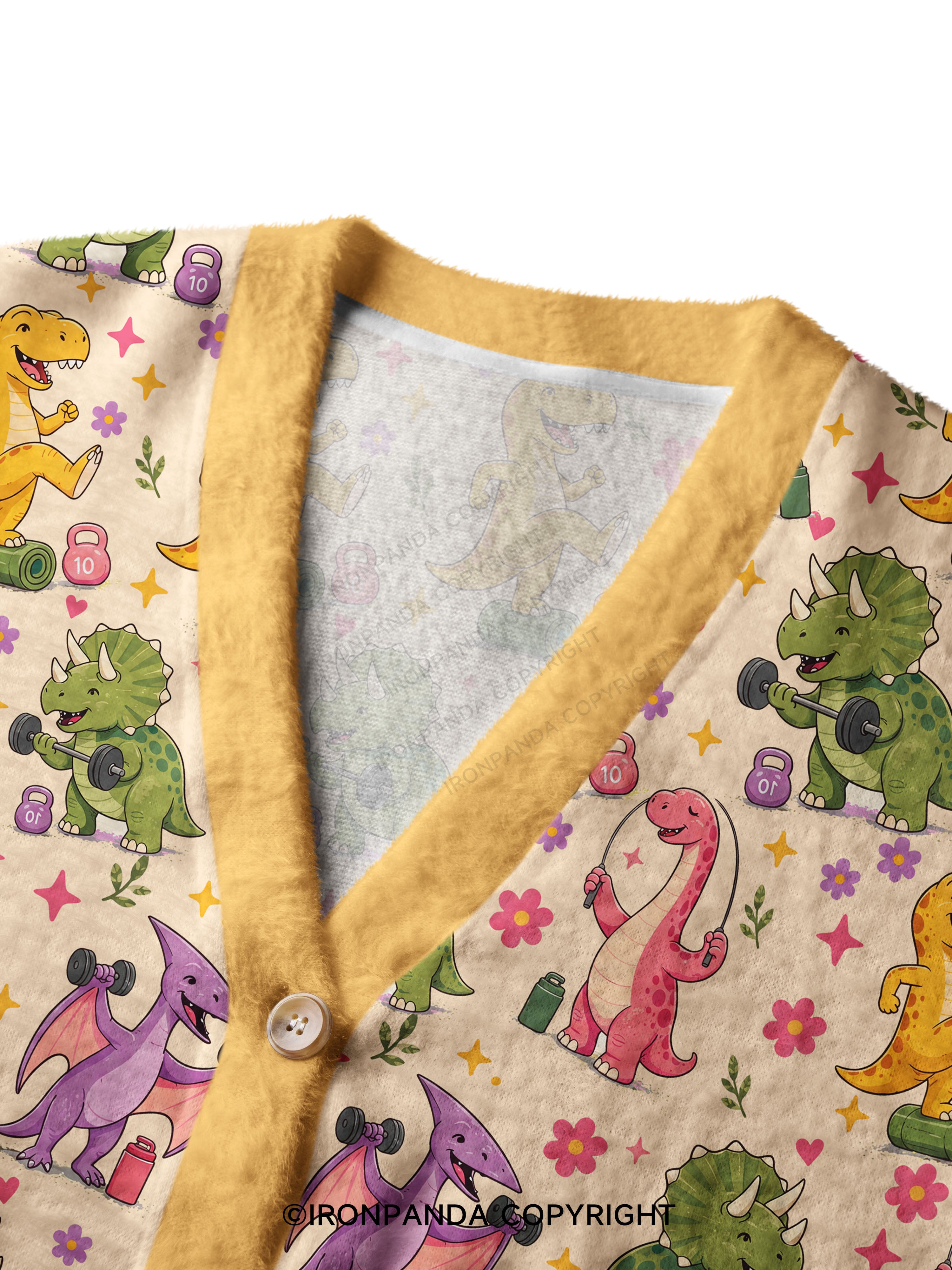 DINOSAURS DIDN'T EXERCISE. WE ALL SAW HOW THAT ENDED  Crop Ugly Cardigan Sweater