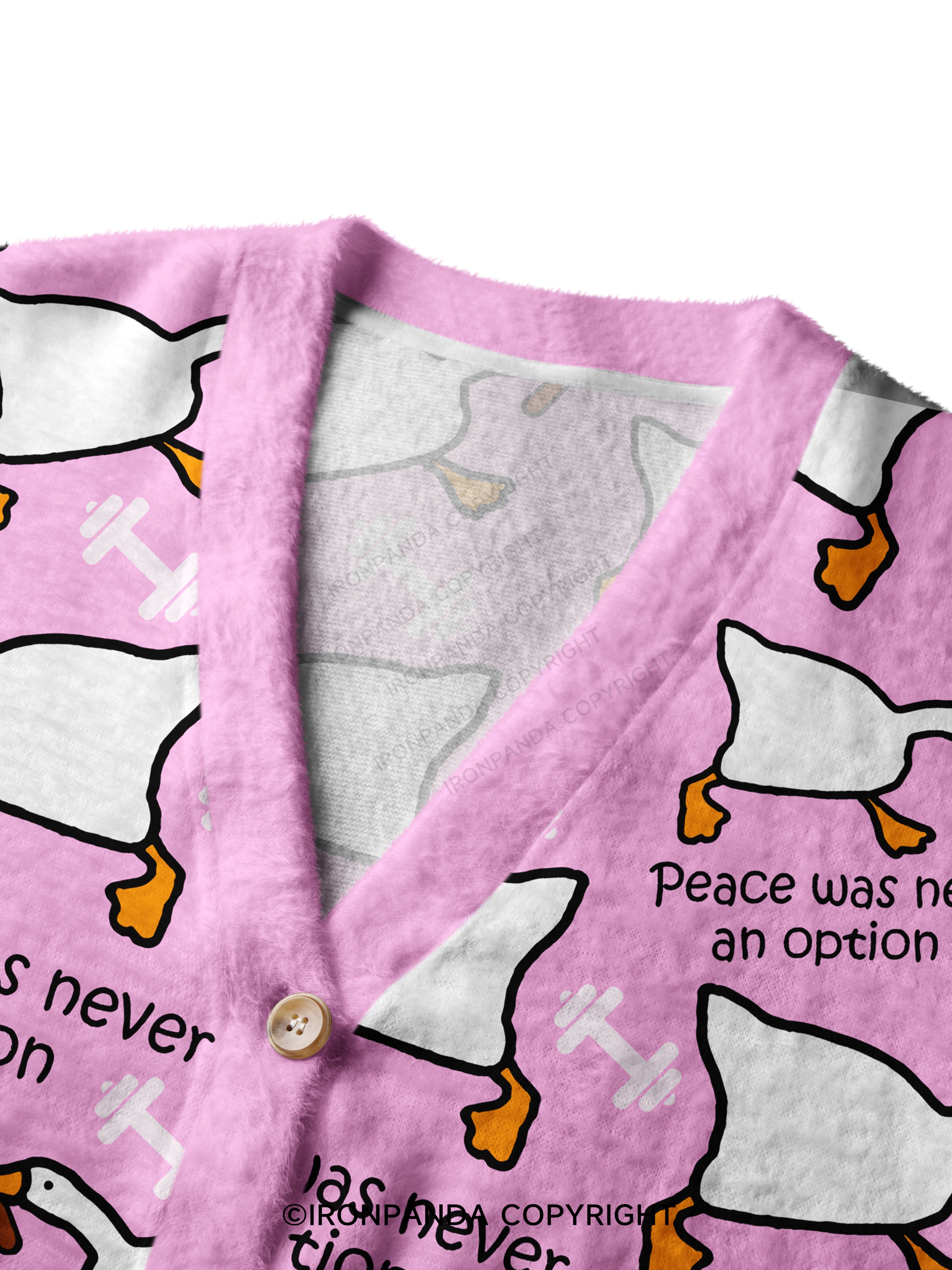 peace was never an option Crop Ugly Cardigan Sweater