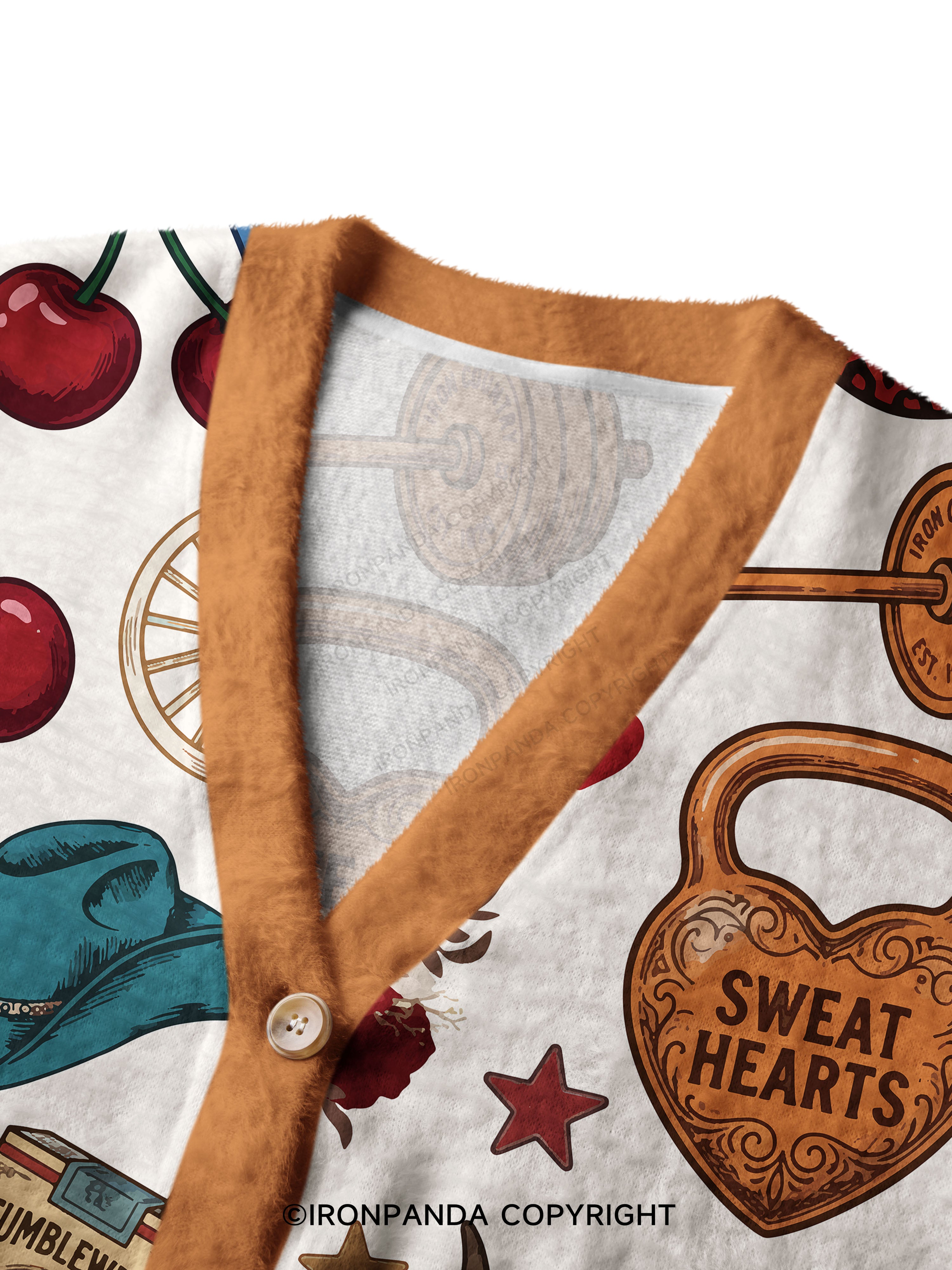 Sweat Hearts Western Crop Ugly Cardigan Sweater
