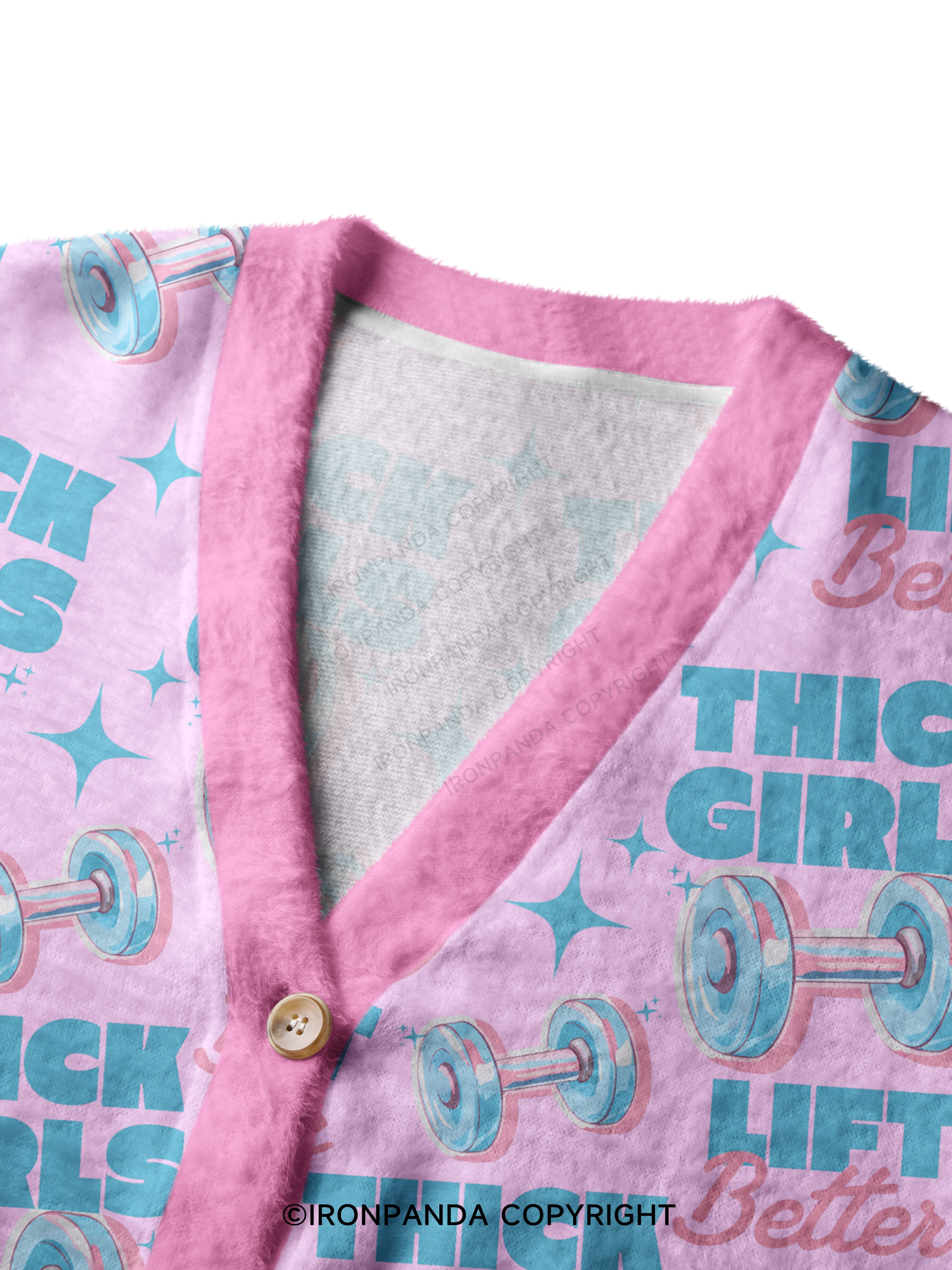 THICK THIGHS LIFT BETTER Crop Ugly Cardigan Sweater