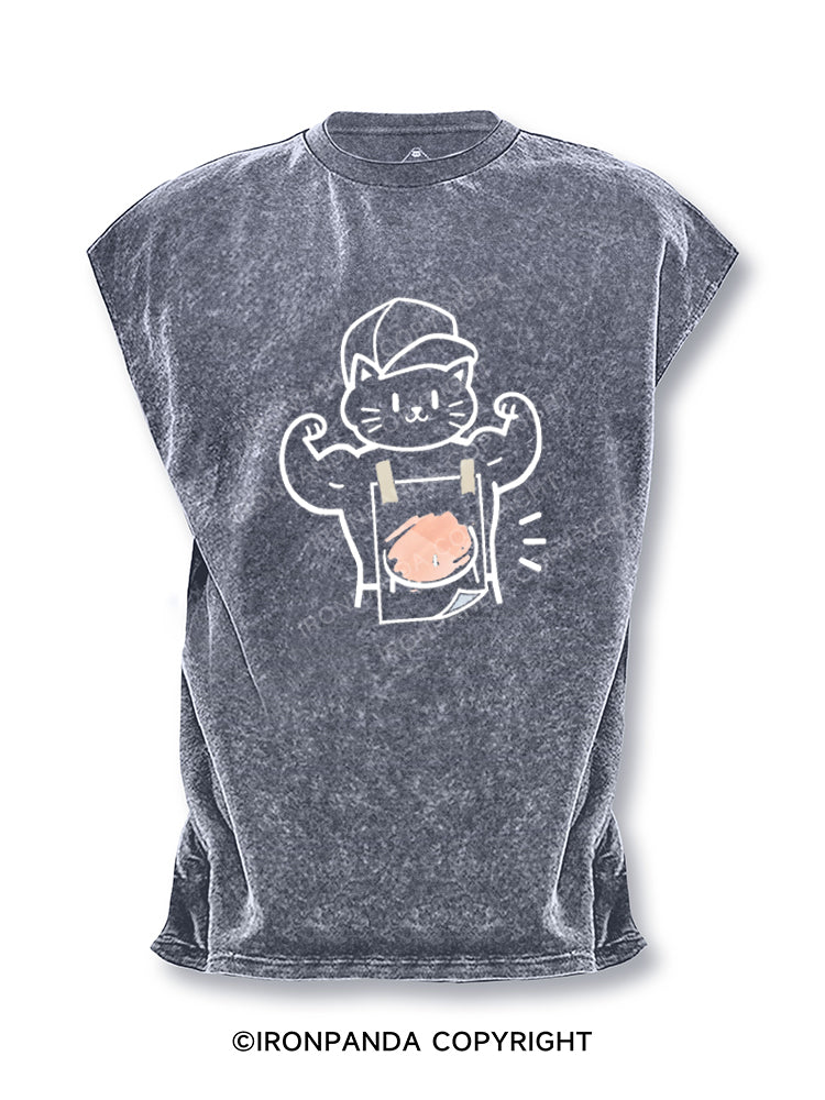 Muscle Cat Funny Cut Off Tank