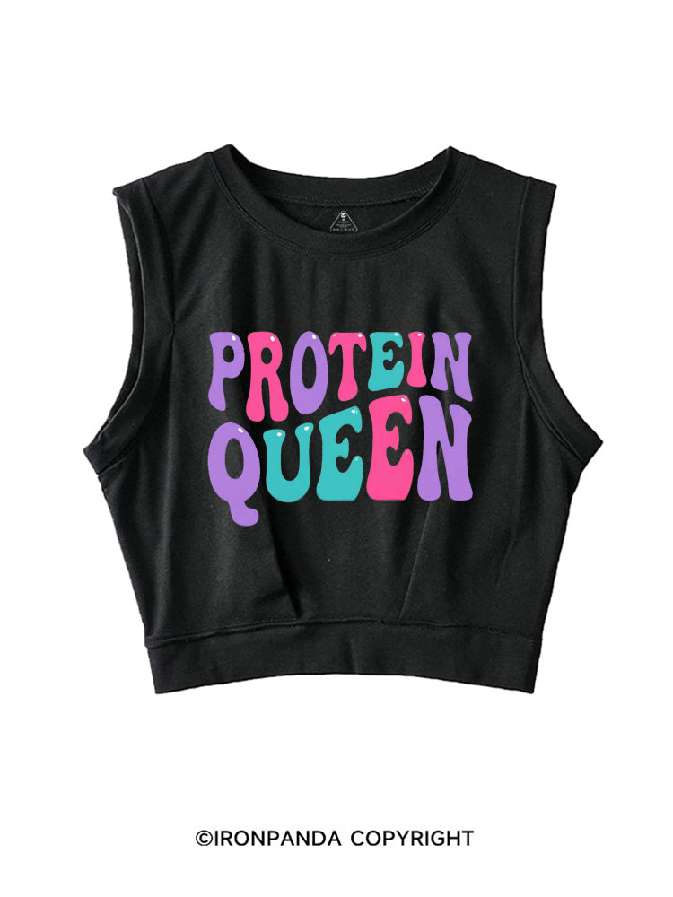 PROTEIN QUEEN SLEEVELESS CROP TOPS
