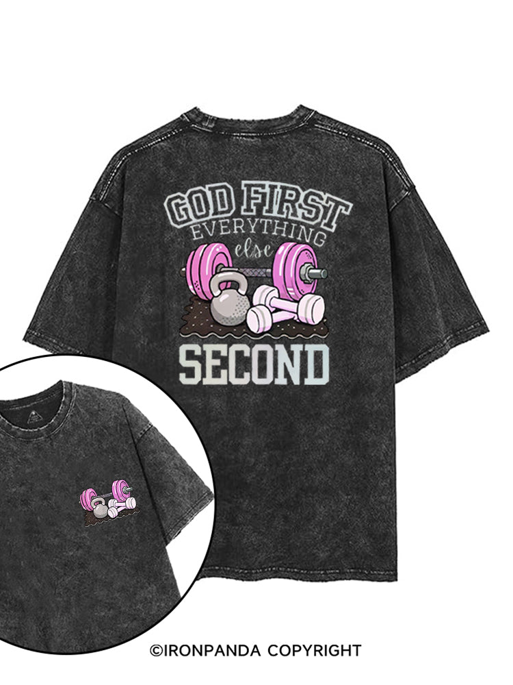 GOD FIRST EVERYTHING ELSE SECOND printed Gym Shirt