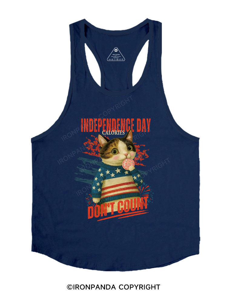 INDEPENDENCE DAY CALORIES DON'T COUNT Stringer Gym Vest