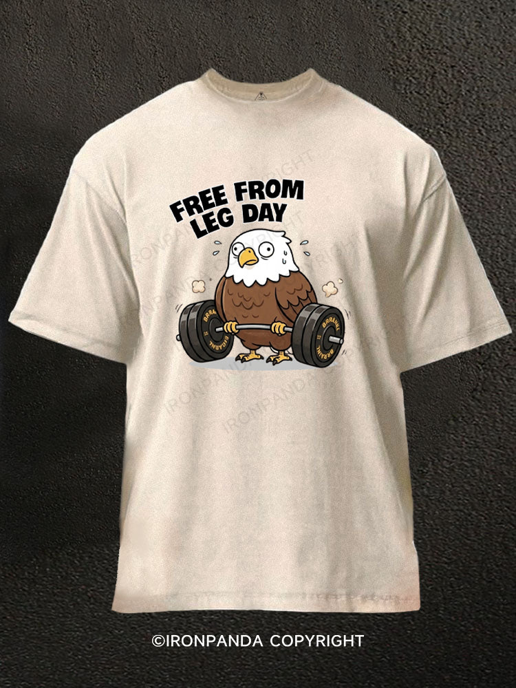 Free From Leg Day Washed Gym Shirt