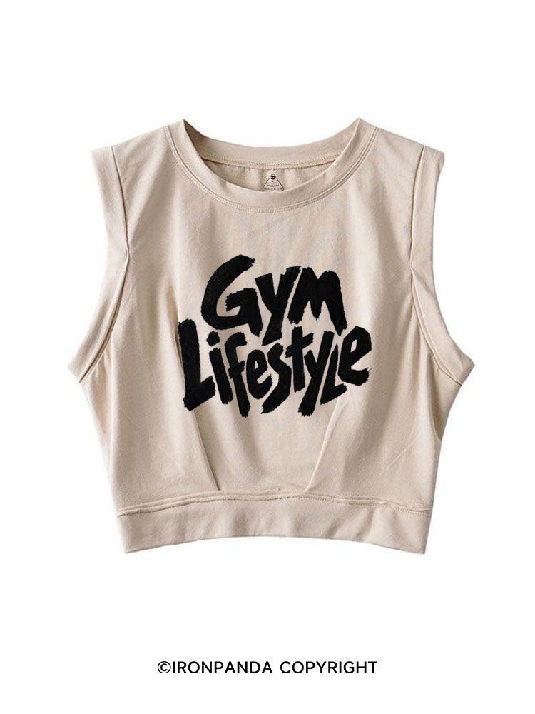GYM LIFESTYLE FITNESS WORKOUT MOTIVATION SLEEVELESS CROP TOPS