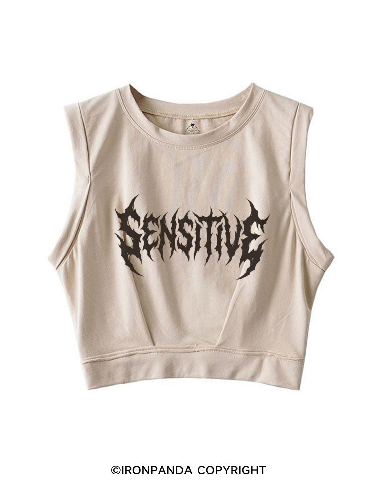 Sensitivity and Empathy is a Strength SLEEVELESS CROP TOPS