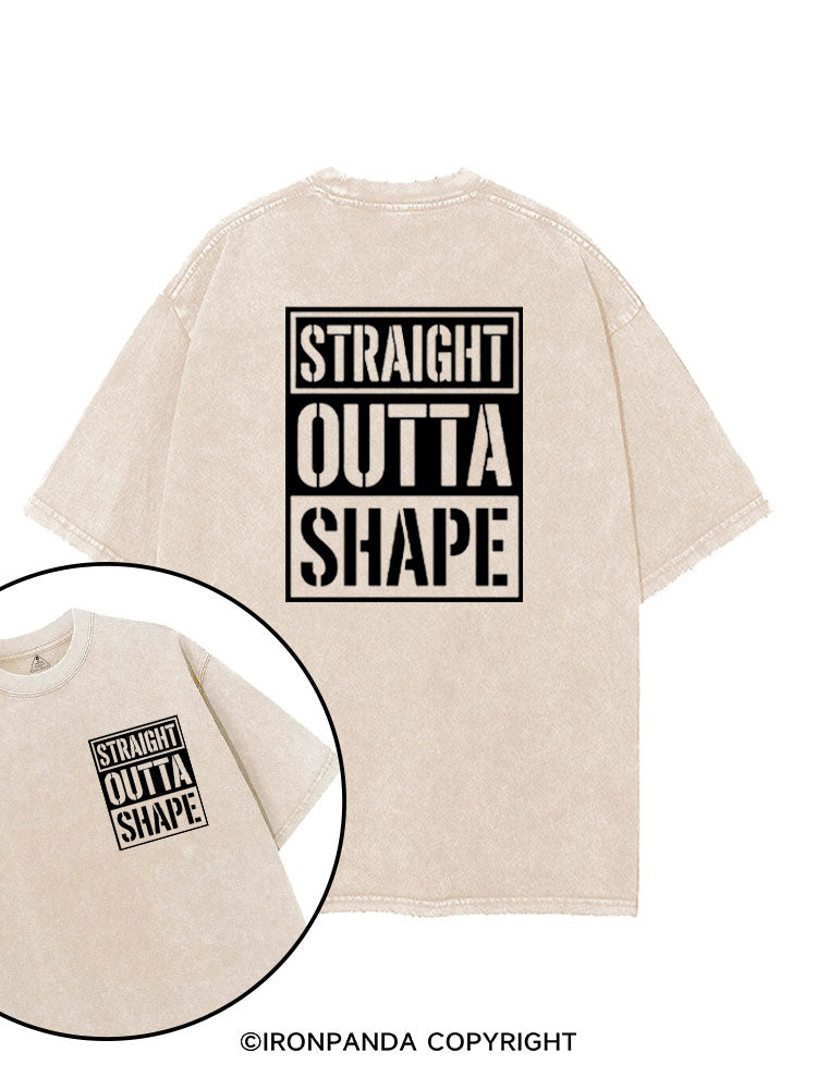 STRAIGHT OUTTA SHAPE printed Gym Shirt