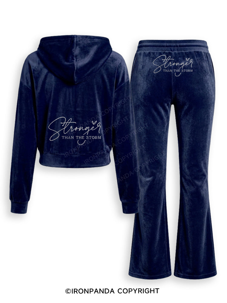 Stronger Than The Storm Velvet Tracksuit Set