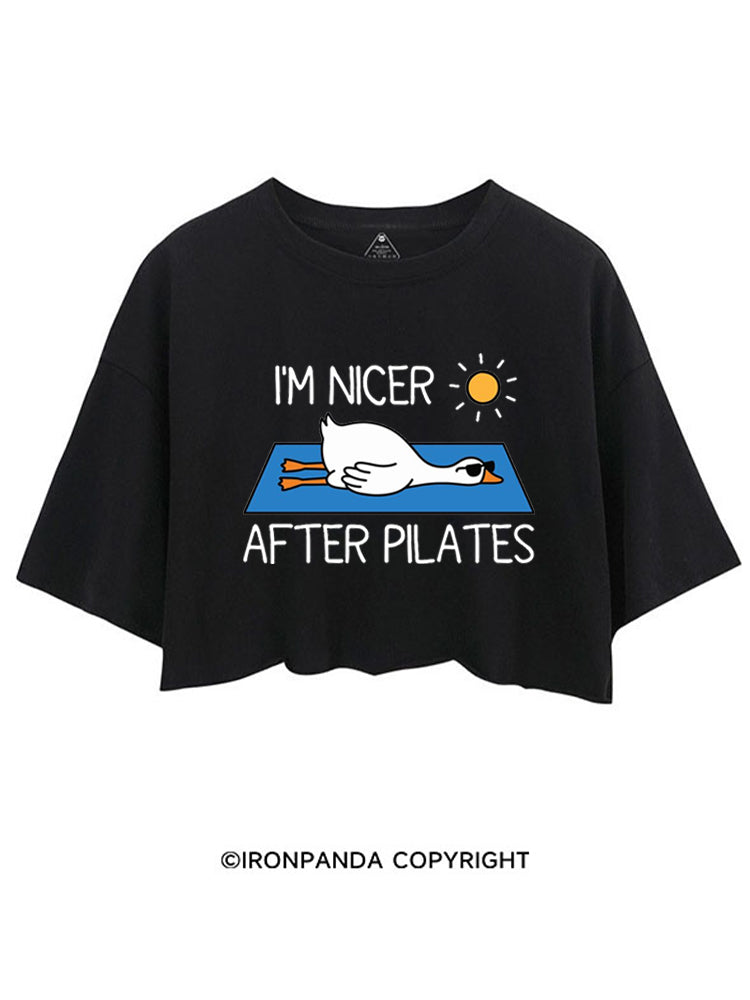 I'M NICER AFTER PILATES GYM GOOSE CROP TOPS