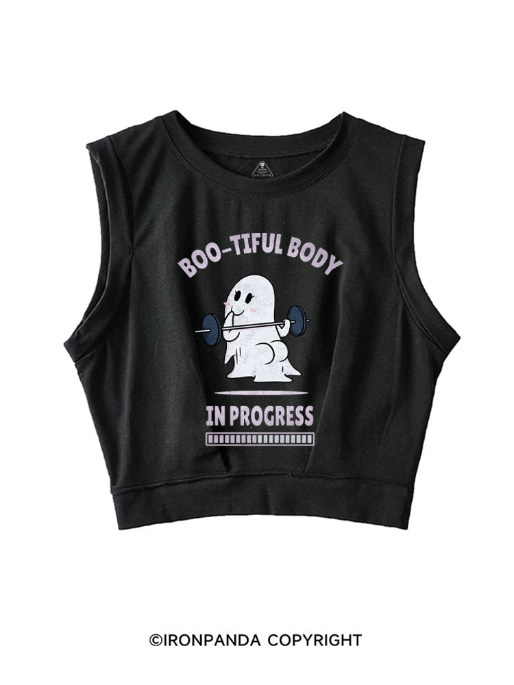 BOO-TIFUL BODY IN PROGRESS SLEEVELESS CROP TOPS