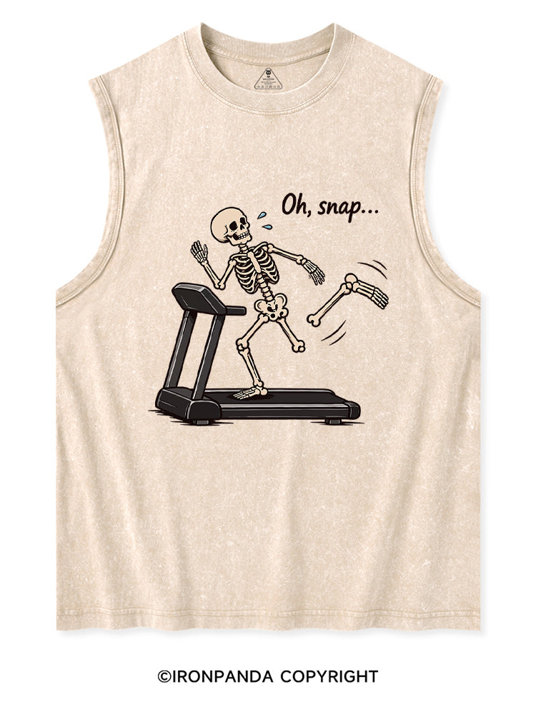 Oh Snap Funny Skeleton Washed Tank