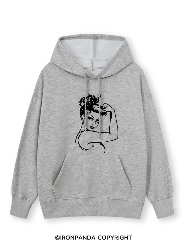 Power Woman With Muscles Classic Gym Hoodie