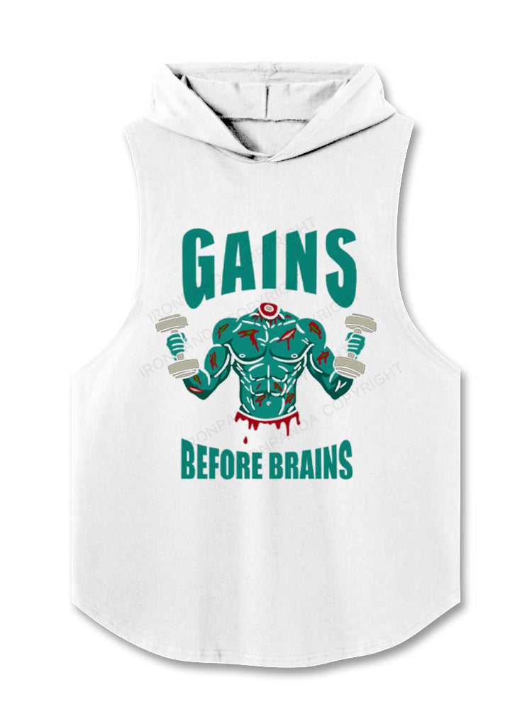 Gains Before Brains Hooded Tank