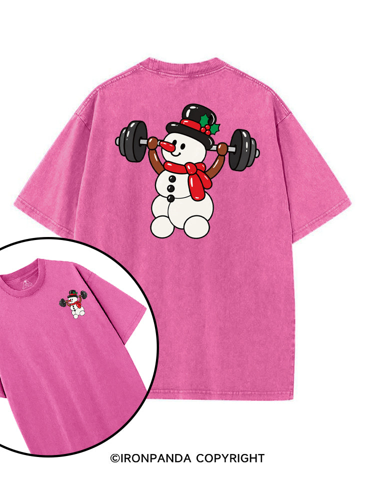 BALLOON SNOWMAN LIFTER printed Gym Shirt