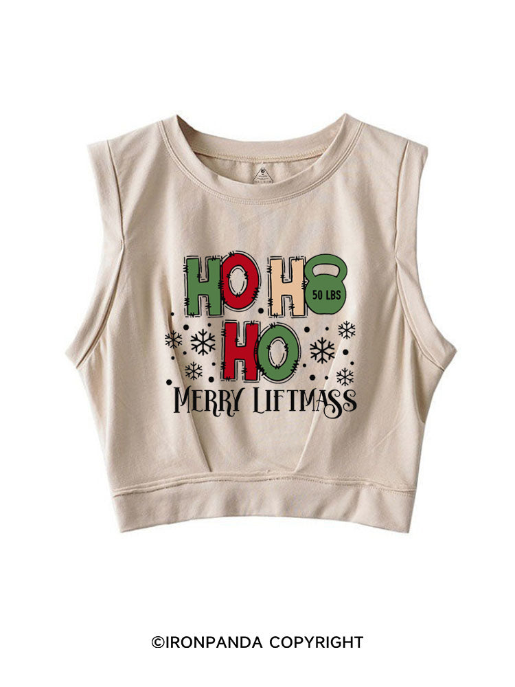 HOHOHO MERRY LIFTMASS SLEEVELESS CROP TOPS
