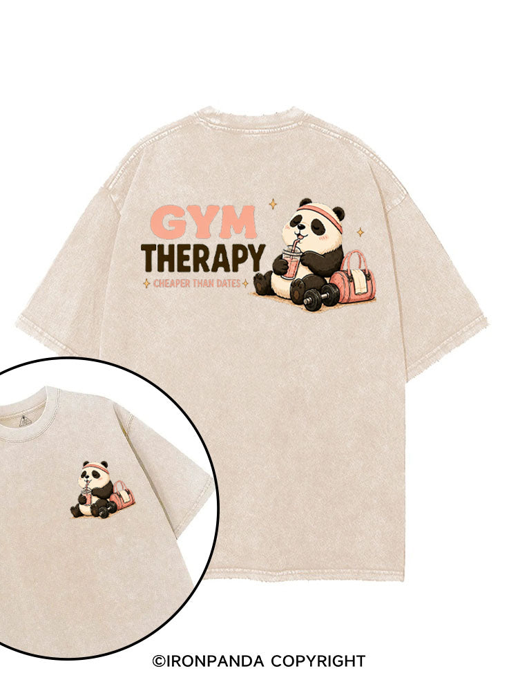 Gym Therapy Cheaper Than Dates printed Gym Shirt
