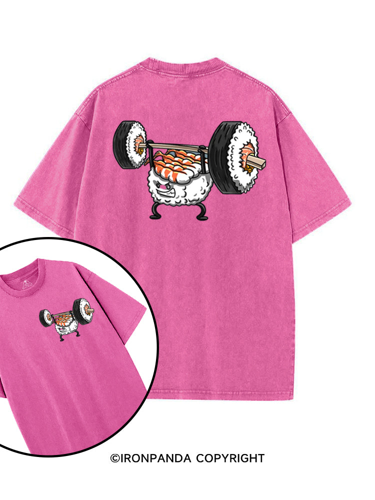 Weightlifting Sushi Funny printed Gym Shirt
