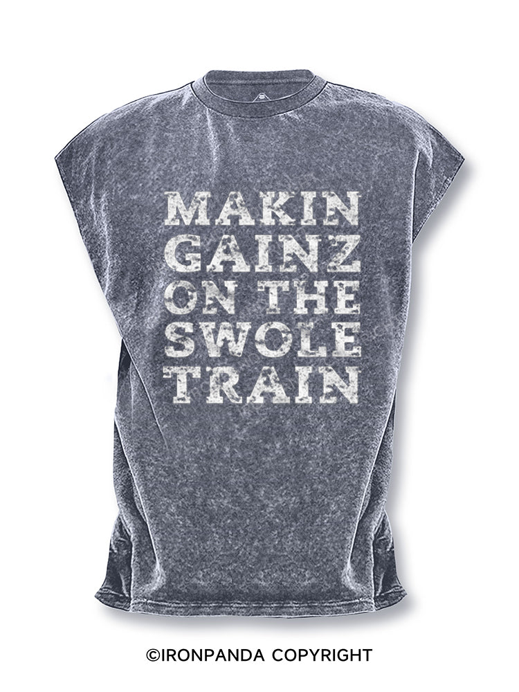 Makin Gainz on the Swole Train Cut Off Tank