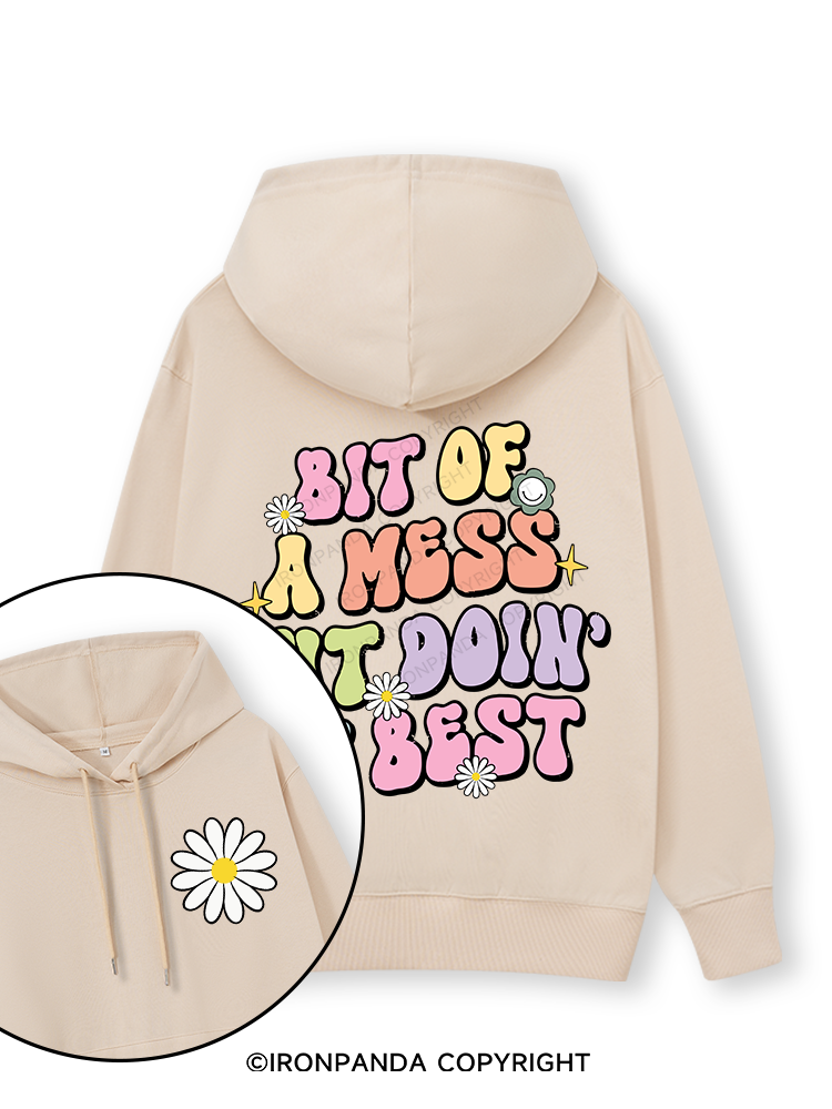 BIT OF A MESS BUT DOIN' MY BEST Double-Sided Printed Classic Gym Hoodie