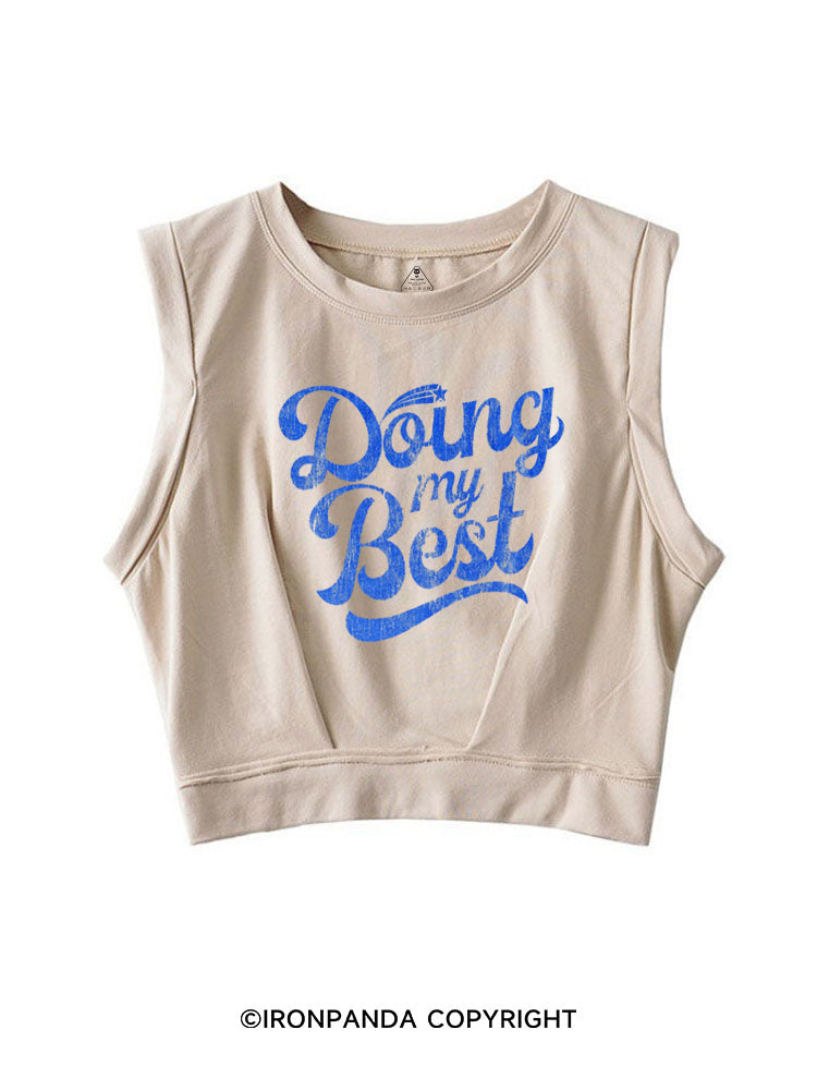 Doing My Athletic Best SLEEVELESS CROP TOPS