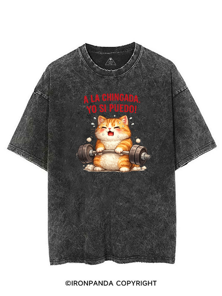A LA CHINGADA. YO SI PUEDO! VINTAGE GYM SHIRT