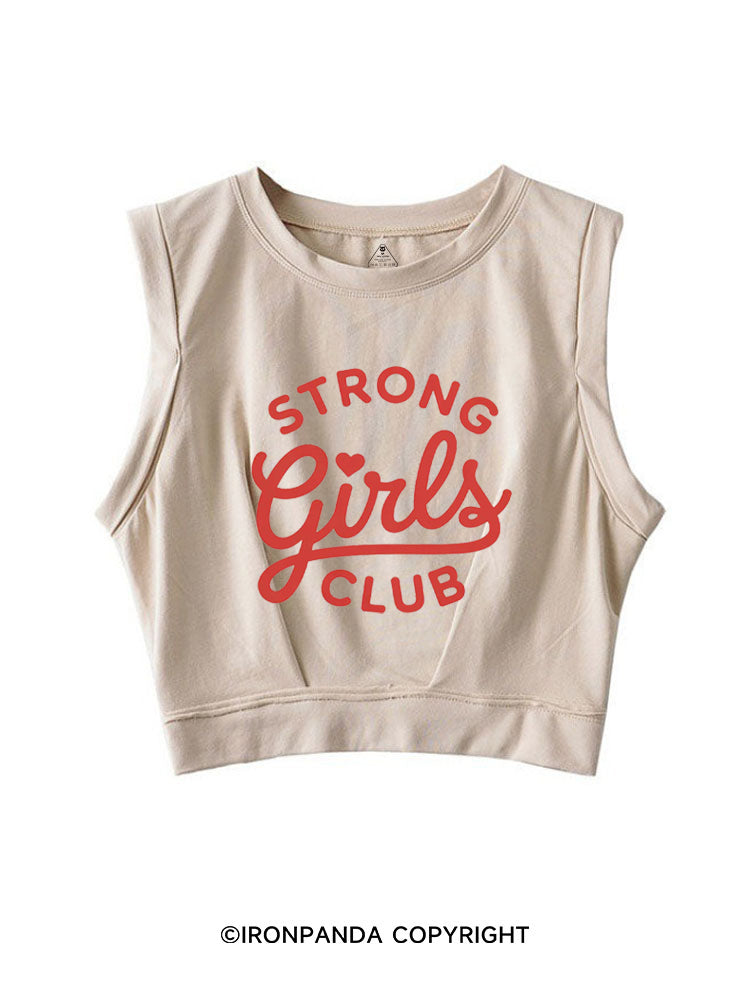 STRONG GIRLS CLUB POSITIVE GYM VIBE SLEEVELESS CROP TOPS