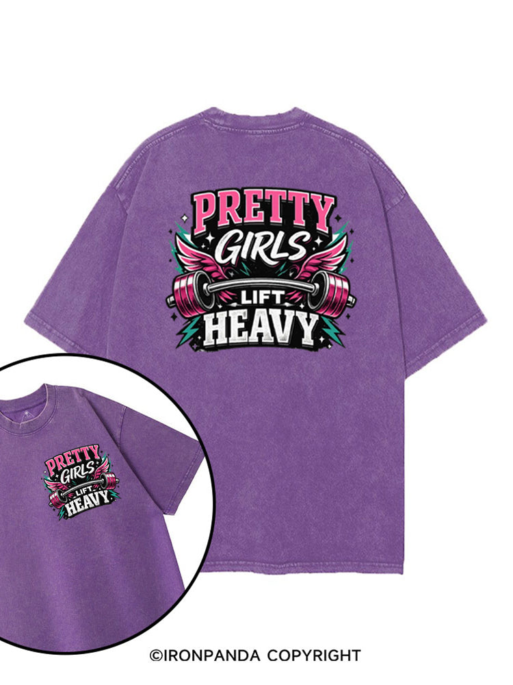 Pretty Girls Lift Heavy Powerlifting printed Gym Shirt