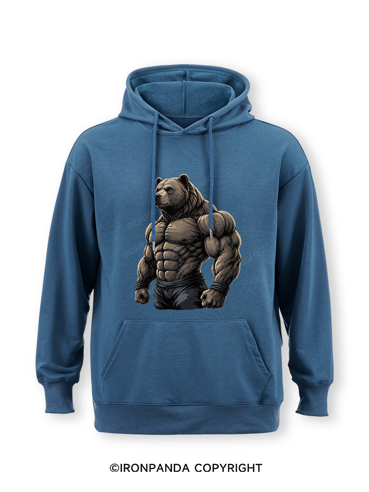 Muscular Bear Bodybuilder Performance Classic Gym Hoodie