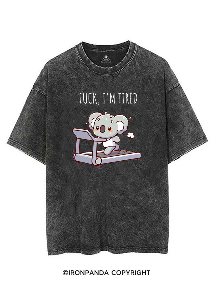 FUCK I'M TIRED CUTE KOALA VINTAGE GYM SHIRT