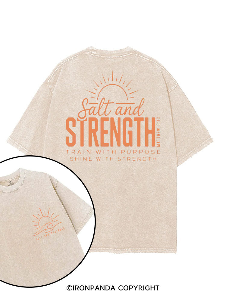 SALT AND STRENGTH TRAIN WITH PURPOSE SHINE WITH STRENGTH printed Gym Shirt
