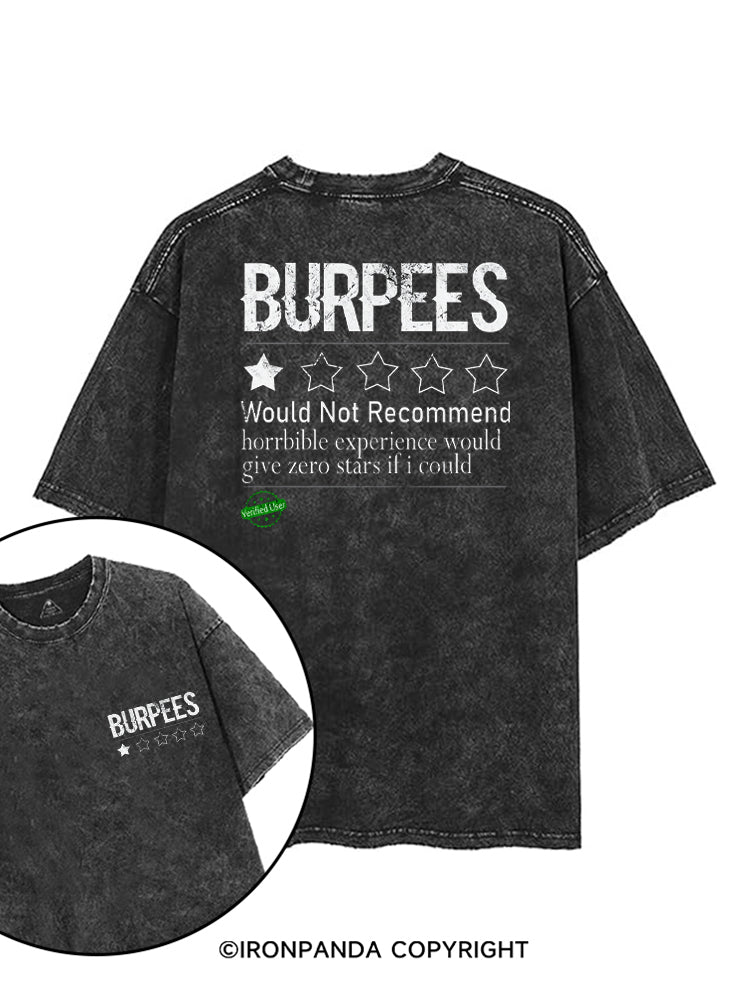 BURPEES 1 STAR WOULD NOT RECOMMEND printed Gym Shirt