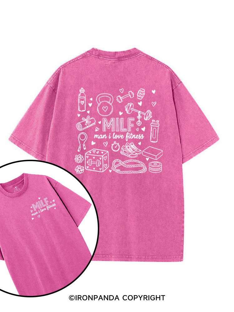 MILF man i love fitness printed Gym Shirt