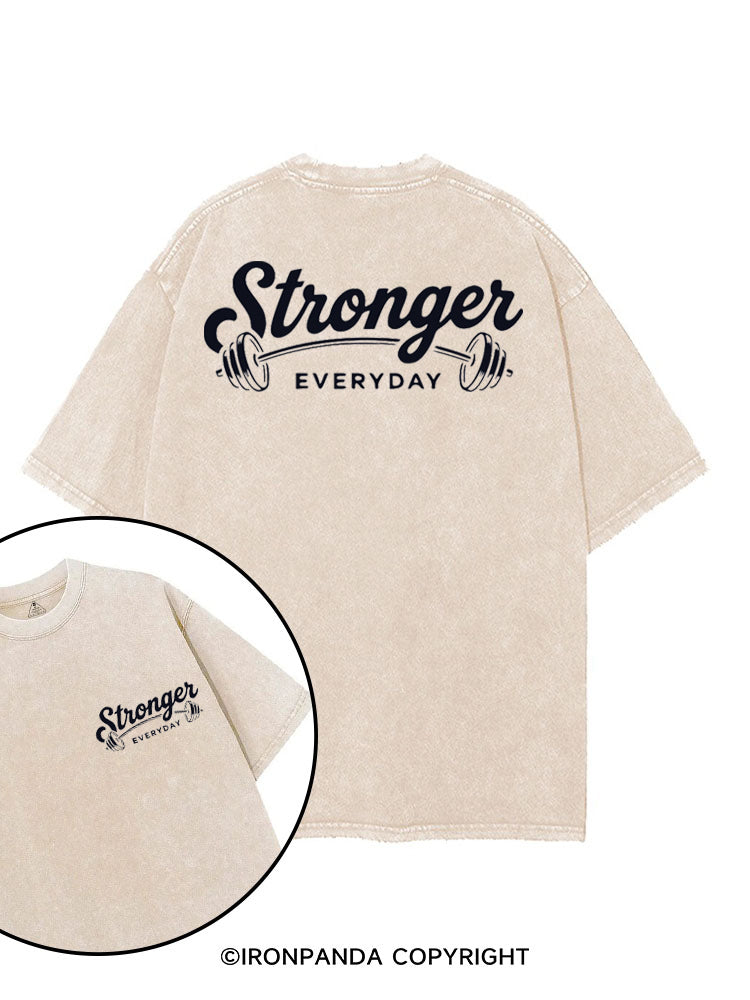 STRONGER EVERYDAY POSITIVE GYM printed Gym Shirt