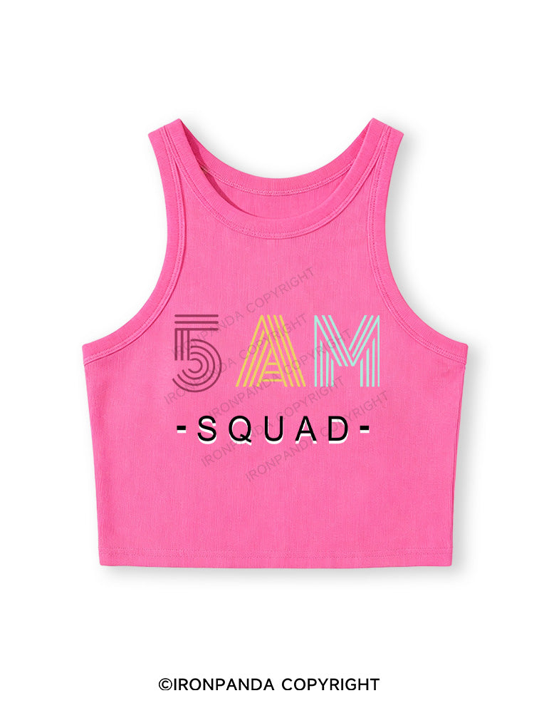 5 AM SQUAD Fitted Crop Tank Top