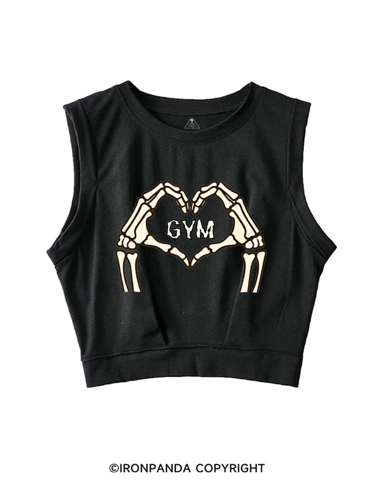DEAD INSIDE BUT STILL LOVE GYM SLEEVELESS CROP TOPS