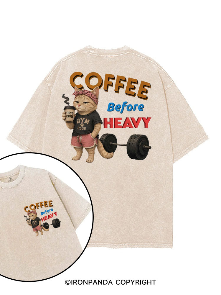 COFFEE BEFORE HEAVY GYM CLUB printed Gym Shirt