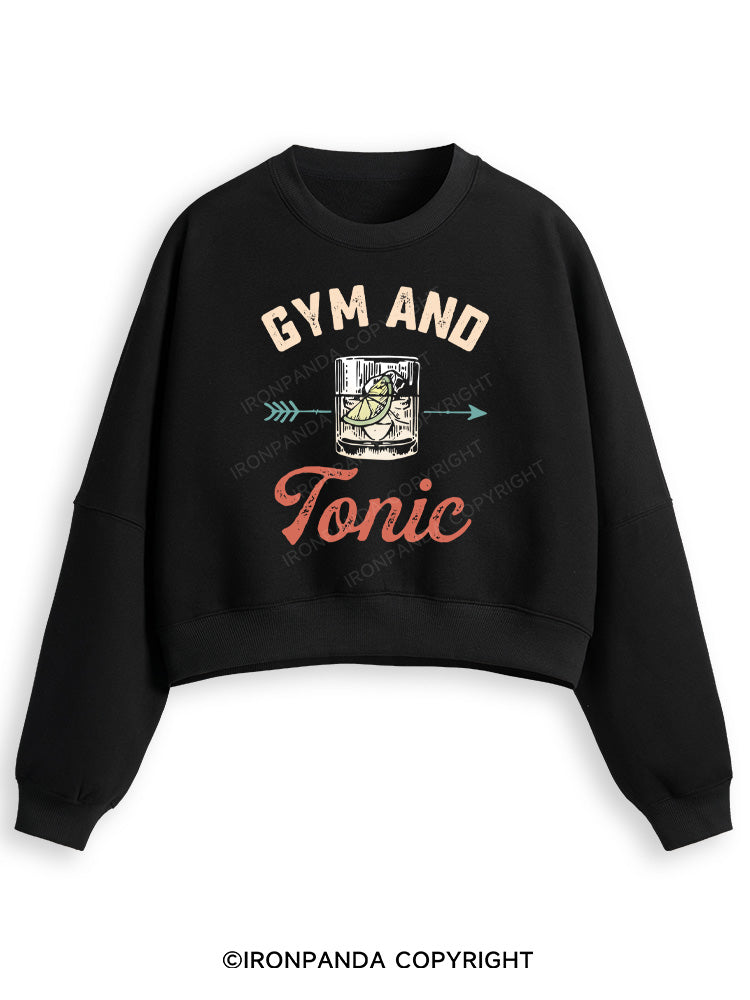 GYM AND TONIC GIN Fleece Crop Sweatshirt