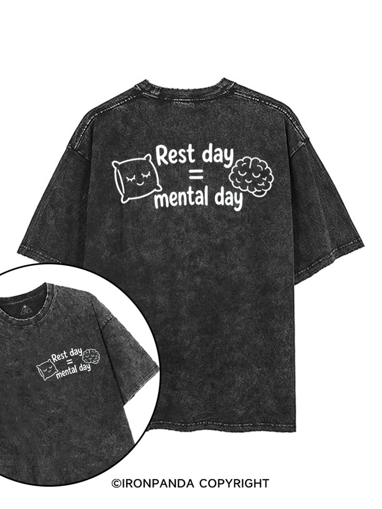 Rest day = mental day printed Gym Shirt