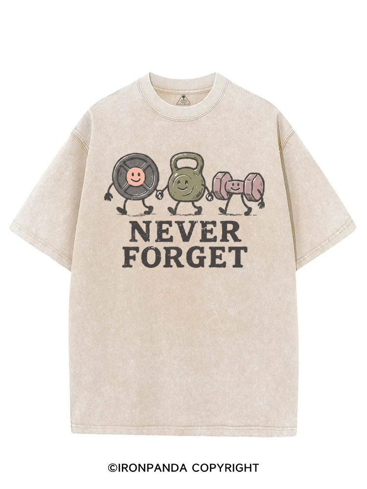 NEVER FORGET FITNESS VINTAGE GYM SHIRT