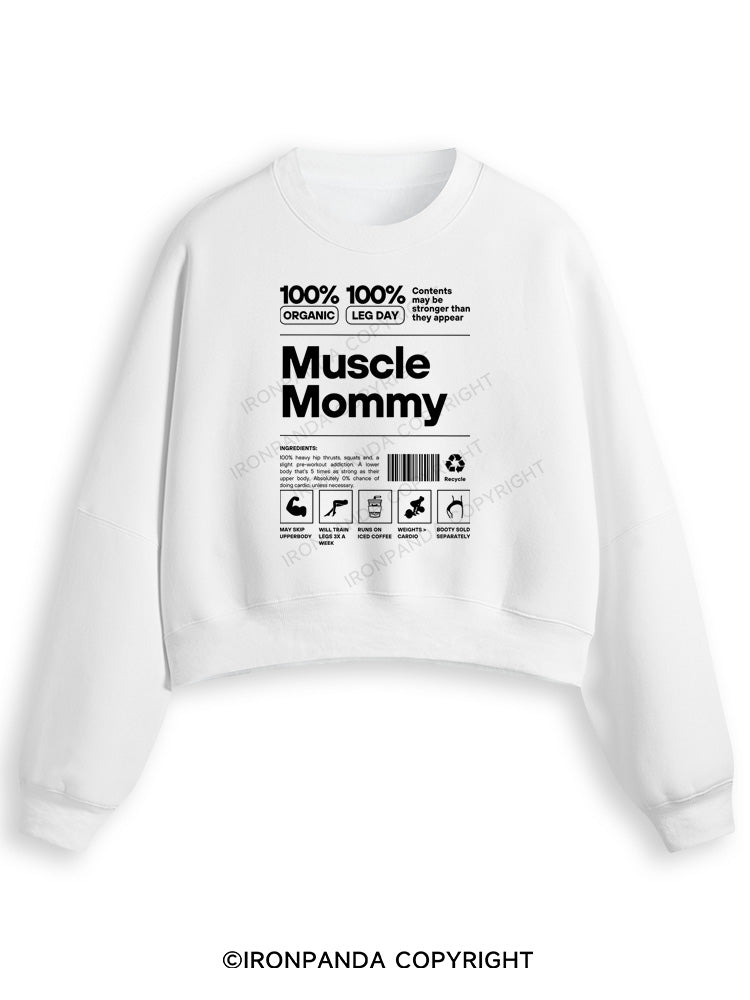 Muscle Mom Letters Fleece Crop Sweatshirt