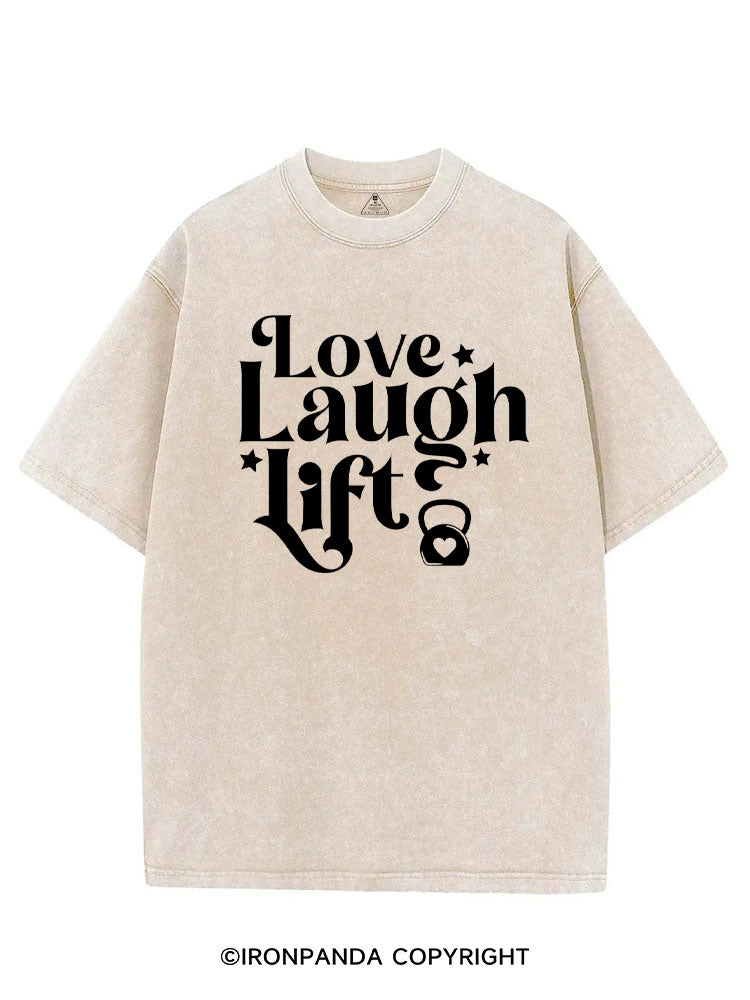 LOVE LAUGH LIFT POSITIVE GYM VINTAGE GYM SHIRT