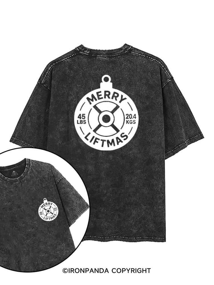 MERRY LIFTMAS WEIGHT PLATE ORNAMENT printed Gym Shirt