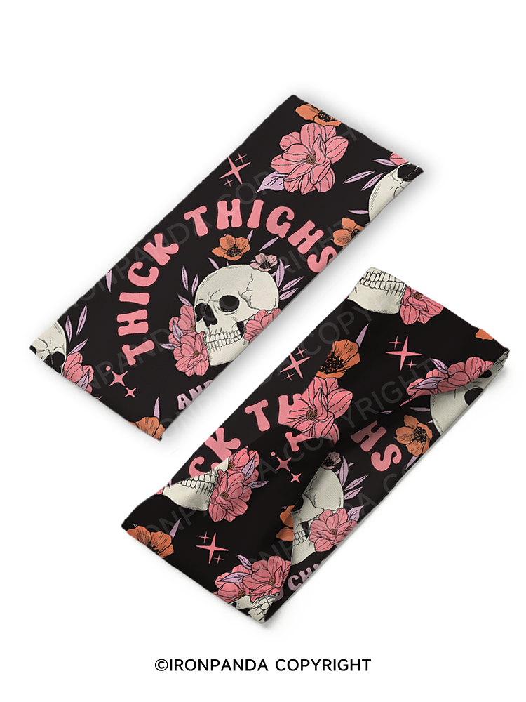 THICK THIGHS AND CHILL VIBES Gym Headband