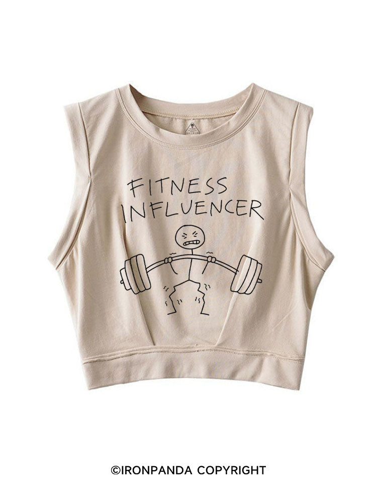 FITNESS INFLUENCER FUNNY GYM SLEEVELESS CROP TOPS