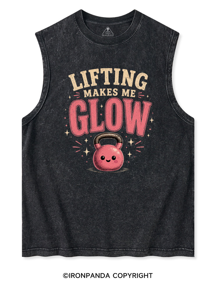 LIFTING MAKES ME GLOW Washed Tank