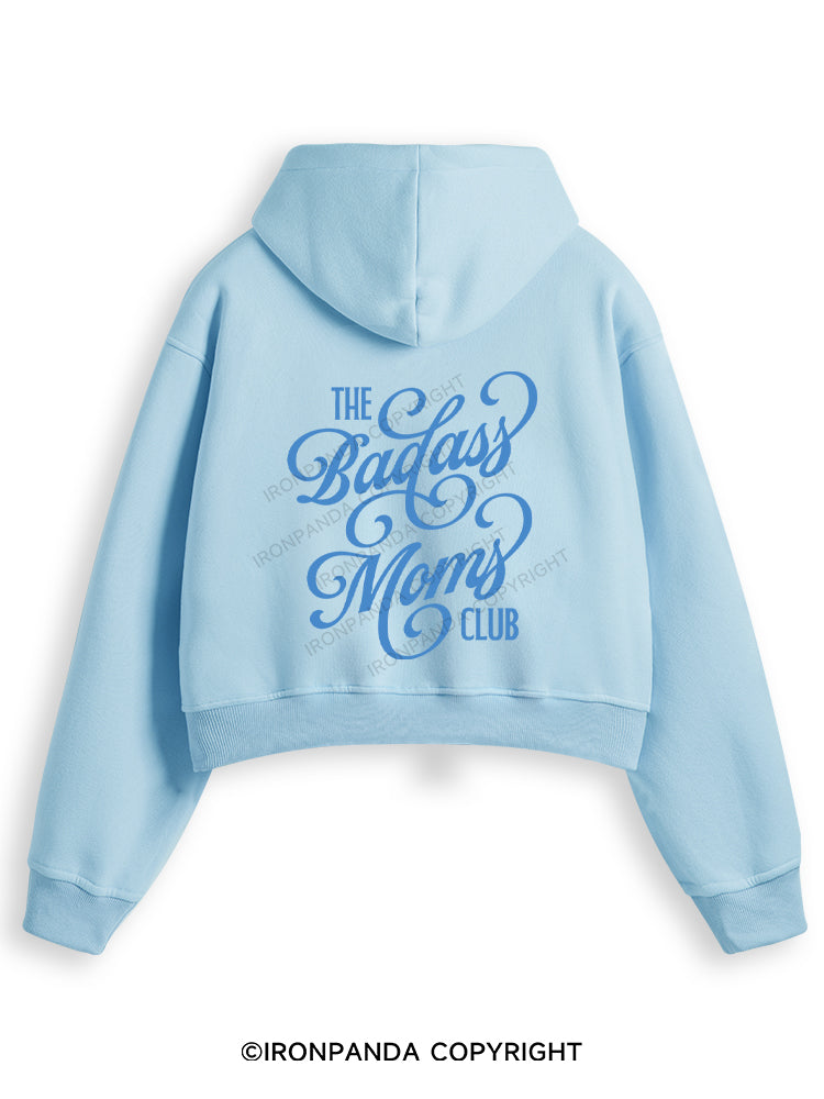 THE BADASS MOMS CLUB Fleece Crop Zip Up Hoodie