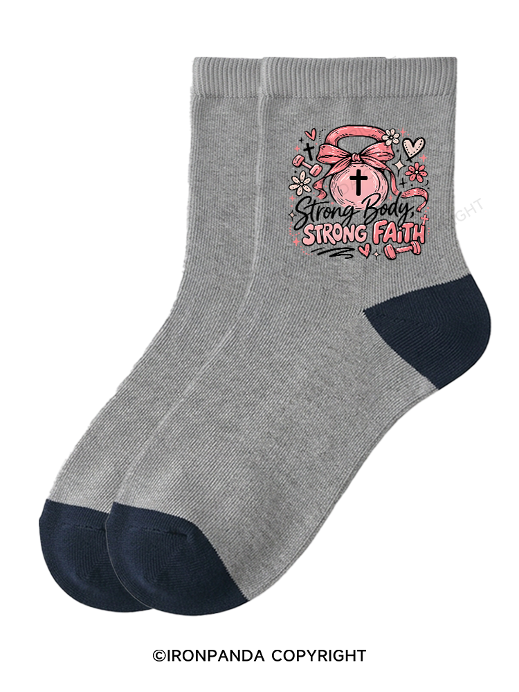 STRONG BODY, STRONG FAITH JESUS Crew Socks